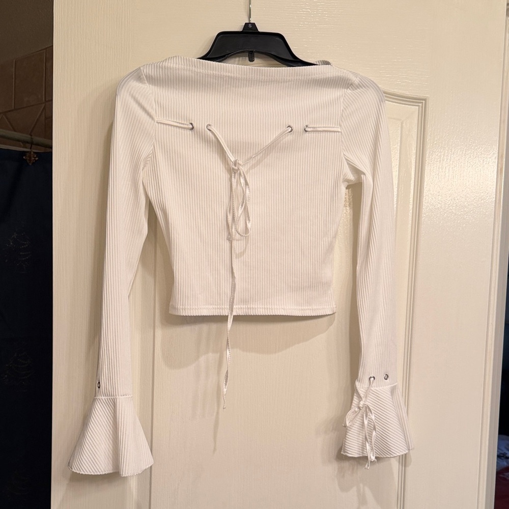 Off the shoulder white top